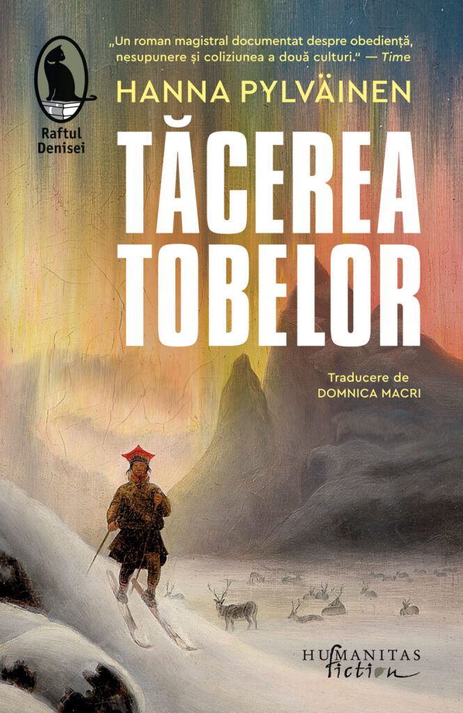 Coperta cărții Tăcerea tobelor de Hanna Pylvainen, Editura Humanitas Fiction, colecția Raftul Denisei